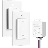 DEWENWILS Wireless Light Switch and Receiver Kit, 15A High Power 3 Way Remote Light Switch, No Wiring & 100FT Range, Remote L