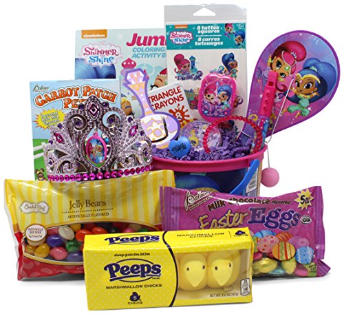 Shimmer and Shine Easter Basket | Great for Little Boys and Girls | Pre Filled with Stuffers, Chocolate, Candy, Treats and Toys | Perfect for Kids of Most Ages