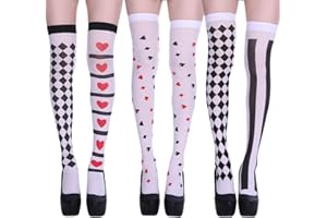 sanderala Halloween High Socks for Women Cosplay Party Stocking Knee Hosiery 3 Pairs
