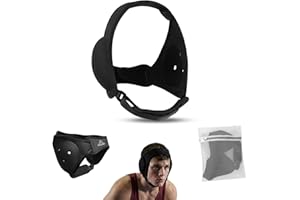 BLISSTAO Wrestling Headgear, BJJ Ear Guard, Soft, Low Profile, Reinforced Stitching, Non Scratch, Non Slip, Unltra-Soft Chin 