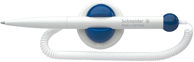 Schneider Klick-Fix-Pen Kugelschreiber (fest verbundener Teleschnur, M) 10er Packung blau