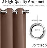 Joydeco Blackout Curtains 72 Inch Set Thermal Insulated 2 Panels Brown view 5