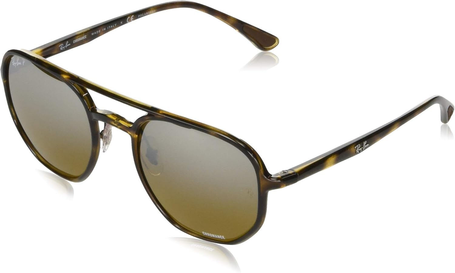 RayBan RB4321CH Chromance Hexagonal Sunglasses, Havana