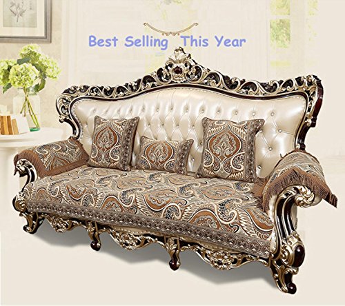 Sideli Luxury Sofa Throw Pad Furniture Protector Sold By Piece Rather Than Set Non-slip (27.6"x27.6"(70x70cm), Fushide COFFEE) - Thumbnail 2