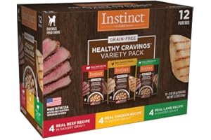 Instinct Healthy Cravings Grain Free Recipe Variety Pack Natural Wet Dog Food Topper by Nature's Variety, 3 oz. Pouches (Pack of 12)