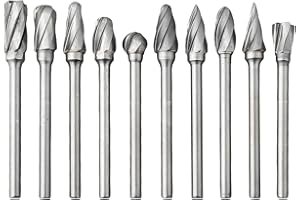 10Pcs Carbide Burr Set Aluma Cut Carbide Rotary Burrs for Grinding Aluminum Tungsten Carbide Cutting Burrs