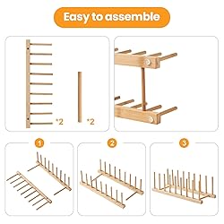 Worthyeah 4 PCS Bamboo Dish Dying Rack - Pot Lid