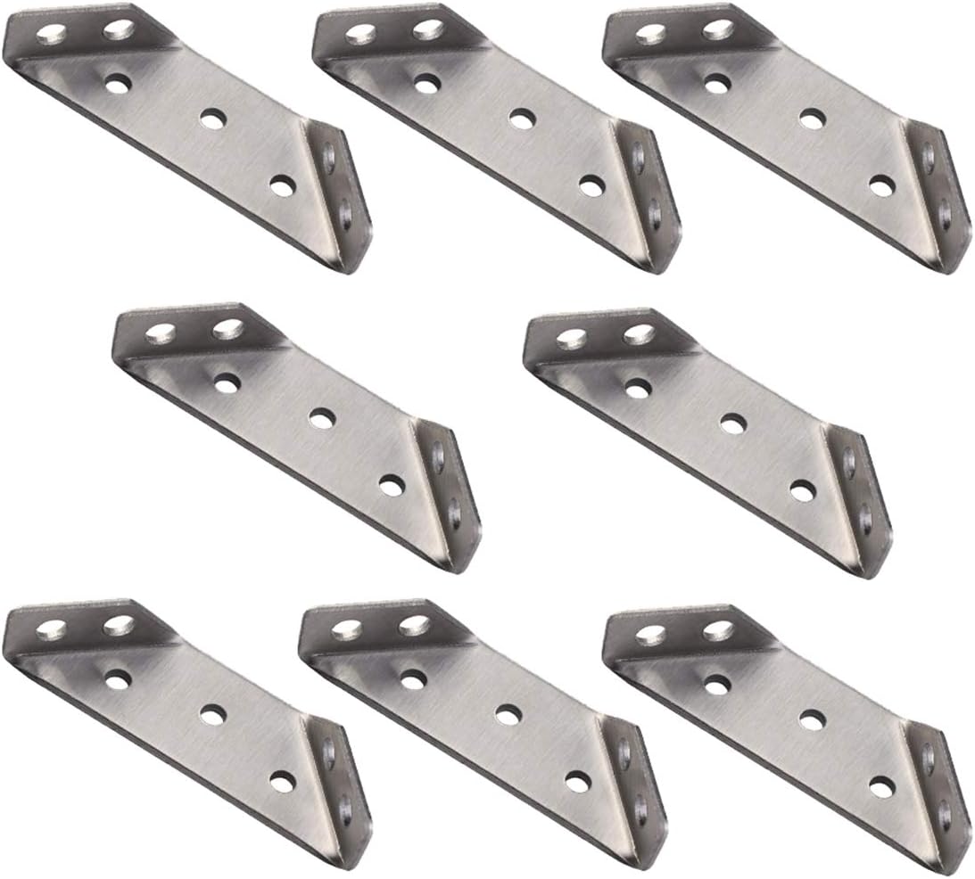 BtibpseStainless Steel Corner Brace Heavy Duty Angle Code 8 Pcs
