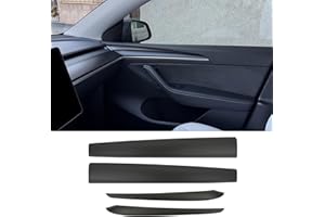 F FINEC Dashboard Cover Wrap and Front Door Trim Panel Compatible with Tesla Model Y (2019-2023) Model 3 (2021-2023) Dash Cover Matte Black