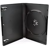 25 Pack Maxtek Standard 14mm Black Signle Disc DVD Cases with Outter Clear Sleeve