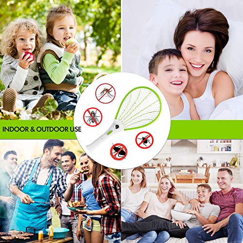 Nikand Electric Gnat Fly Insect Killer Swatter Bug Zapper Racket - Light Mosquito Trap Indoor & Outdoor Tennis Racquet Bug Zappers - Kill Fruit Flies Electronic Swatters Fly Control Best for Camping