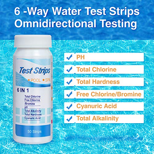 Pool Test Strips, Pool Water Test Kit 6Ways Pool Chemicals & Water
