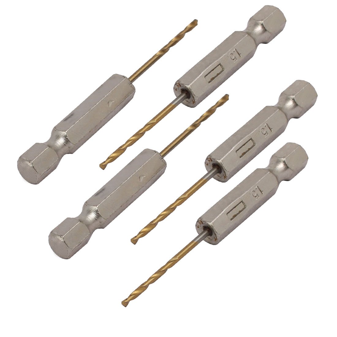 Sourcingmap 1.5mm Drilling Dia 2 Flutes HSS 1/4-inch Hex Shank Twist Drill Bit 5pcs