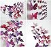 ElecMotive 12 Purple + 12 Blue 3D Butterfly Stickers Home Decoration DIY Removable Vivid Man-Made Lively DIY Decor Wall Stickers for Wall Decor Home Decor Wall Art Kids Room Bedroom Living Room Decor