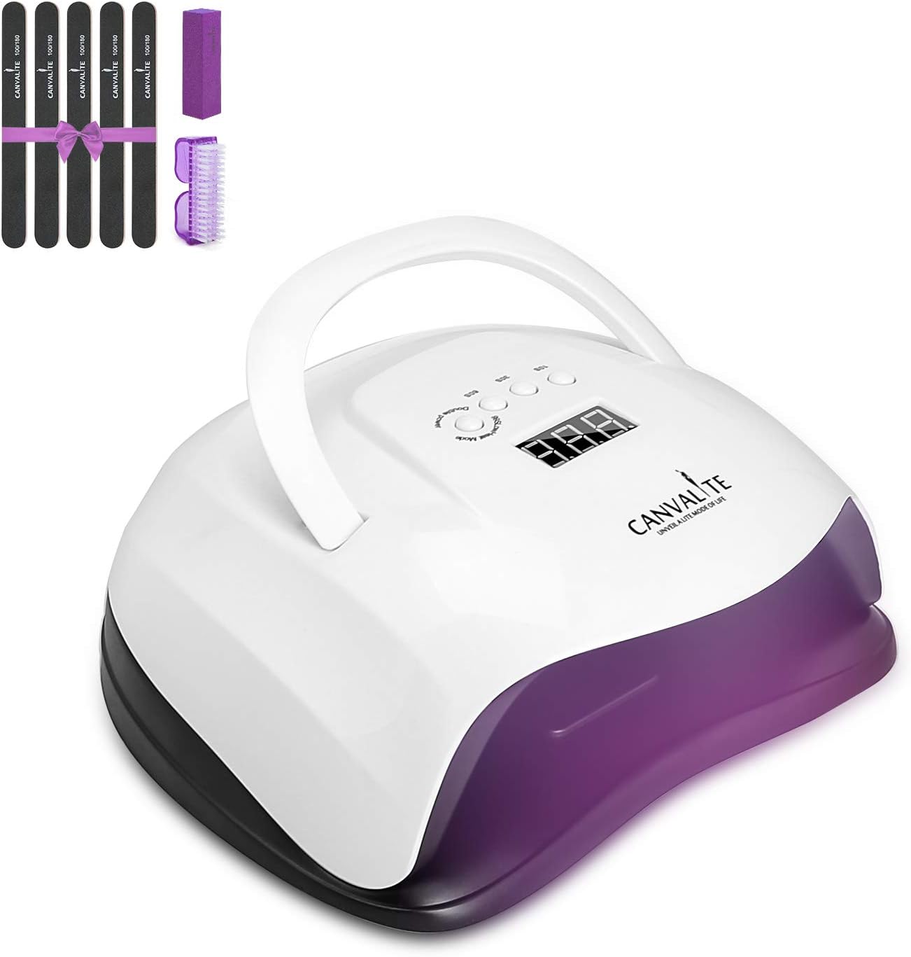80W UV Nail Lamp, Canvalite LED Nail Lamp with 4 Timer Setting, Automatic Sensor, LCD Display Nail UV Lamp