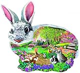 SunsOut Bunny Hollow Shaped 1000 Piece Jigsaw Puzzle by Easter Theme