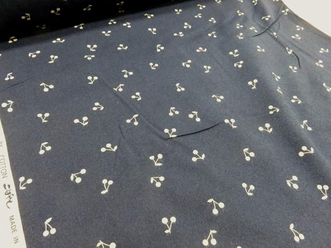 Amazon ネル サクランボ ネイビー ぬの 生地 布地 綿 コットン 布 生地 通販