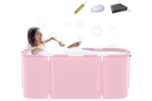 XIMI AOMAI Portable Bathtub For Shower Stall, Large Foldable Freestanding Soaking Bathing Tub for Adults, Separate Family Bathroom Japanese SPA Collapsible Tub, Ideal for Outdoor/Indoor Hot Ice Bath