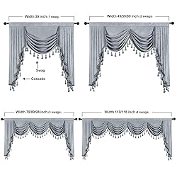 ELKCA Luxury Thick Chenille Window Curtains Valance