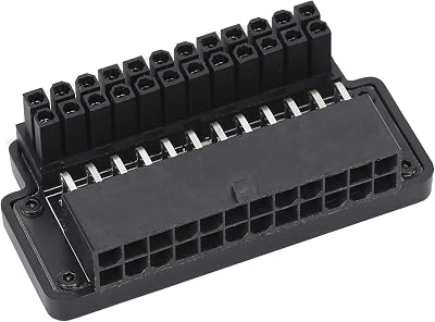 Yctze ATX 24-Pin 90 Degree Power Adapter Female to Male Right Angle Connector