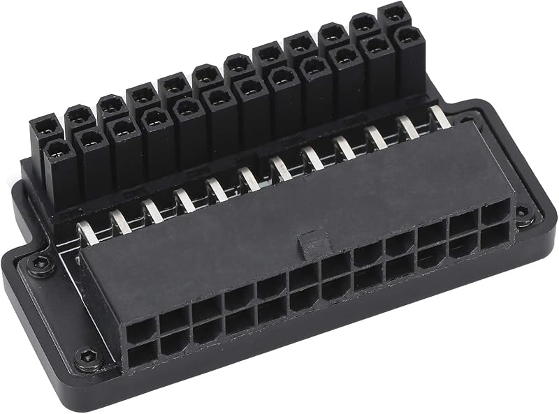 Yctze ATX 24-Pin 90 Degree Power Adapter Female to Male Right Angle Connector