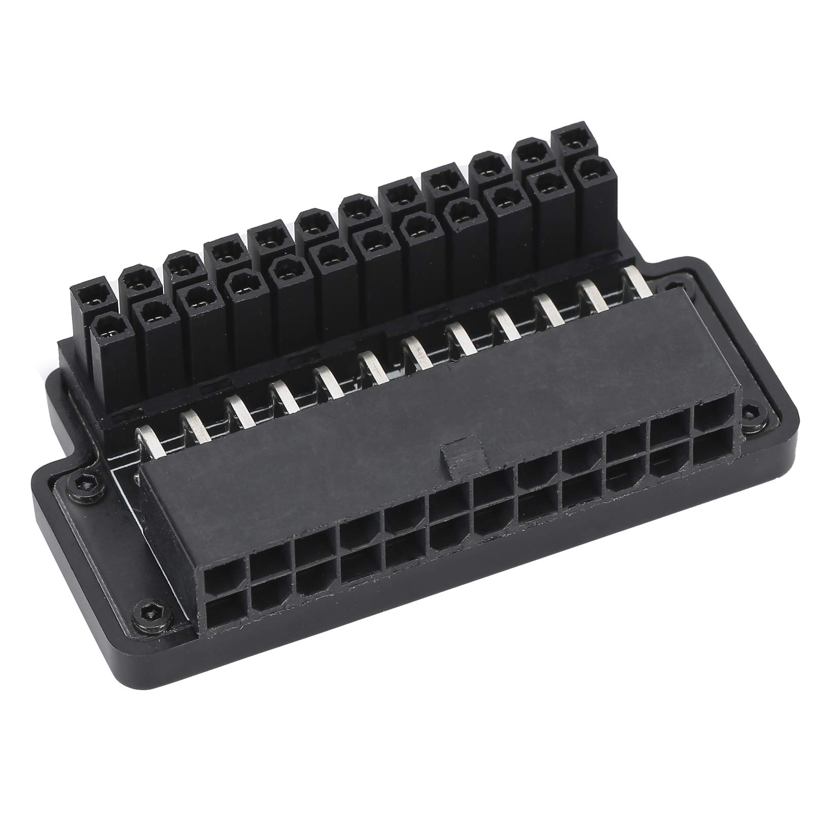 Yctze ATX 90 Degree Power Adapter ATX 24Pin Female to 24-pin Male 90 Degree Power Adapter 90 Degree Right Angle ATX Power Connector Adapter for Desktop PC