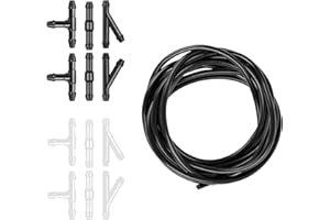 DWARFOO Windshield Washer Hose Kit - 4 Meter Universal Washer Fluid Hose with 12 Pcs Hose Connectors, Compatible with Most Windshield Washer Nozzle Installation, for Connecting Car Water Pumps and Nozzles