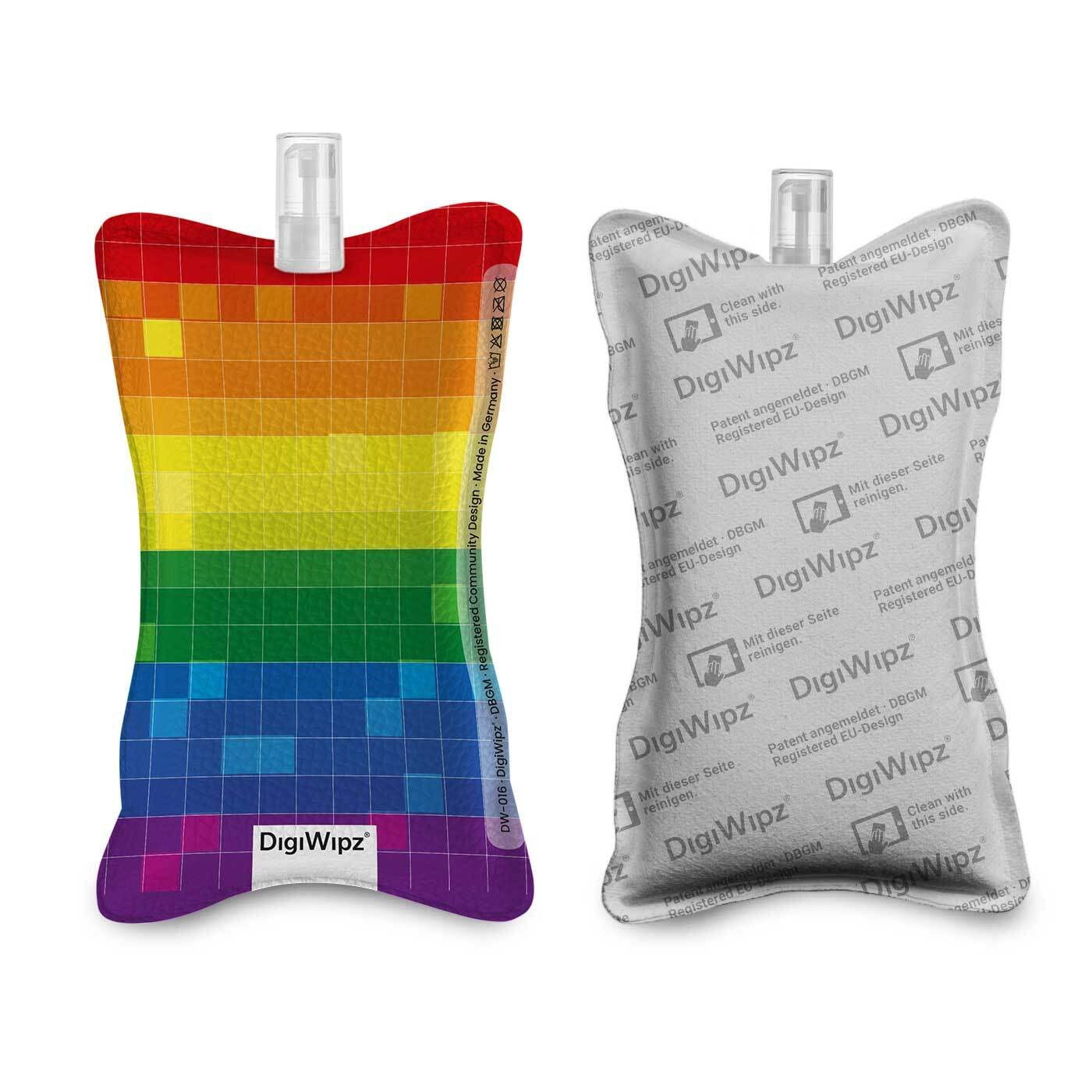 DigiWipz® The ingenious 2-in-1 display cleaner (rainbow cubes) - screen cleaner for displays and touchscreens - screen cleaner microfibre sponge with integrated sprayer