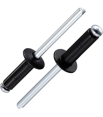HJ Garden 60-Pack 1/8 X 1/2 Inch Large Flange Aluminum Blind Rivets – Open End, Grip Range 7.9-9.5mm, For Auto, Construction, Furniture