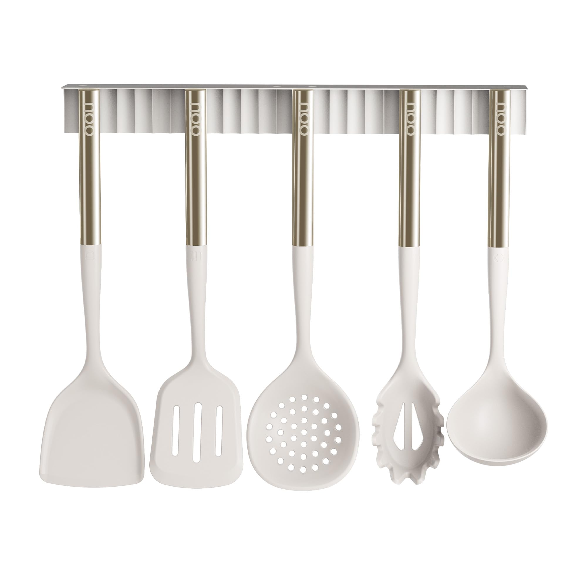 Photo 1 of OOU Silicone Kitchen Cooking Utensils Set, 446°F Heat Resistant Kitchen Utensils Set with Magnetic Holder, 6 pcs Chef Spatula Set Kitchen Tool with Stainless Steel