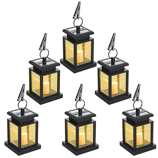 Solarlampen für Außen Hängend Vintage, LED Solar Laterne Kerze Lampe Scheinwerfer für Garten, Balkon, Auffahrt, Pathway, Yard