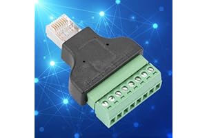 Fafeicy RG 45 Male Conversion Head, Plastic Molding 8 Pin Adapter, Perfect for Interface and Industrial Equipment
