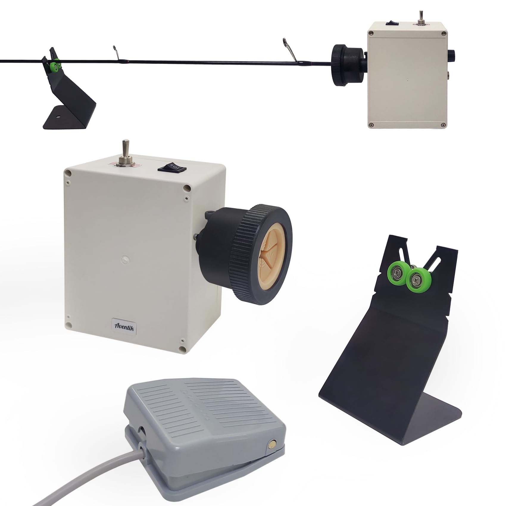 Photo 1 of Aventik Rod Dryer for Rod Building & Epoxy Drying Wrapping and Winding Machine Rod Building Tool Fishing Rod Repair Kit (Upgraded Version with Pedal)