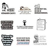 1step2dream Funny Sarcastic Germany Stickers - Humor German Phrases & Memes Decal for Adults - Waterproof Vinyl Decals for Laptop, Phone