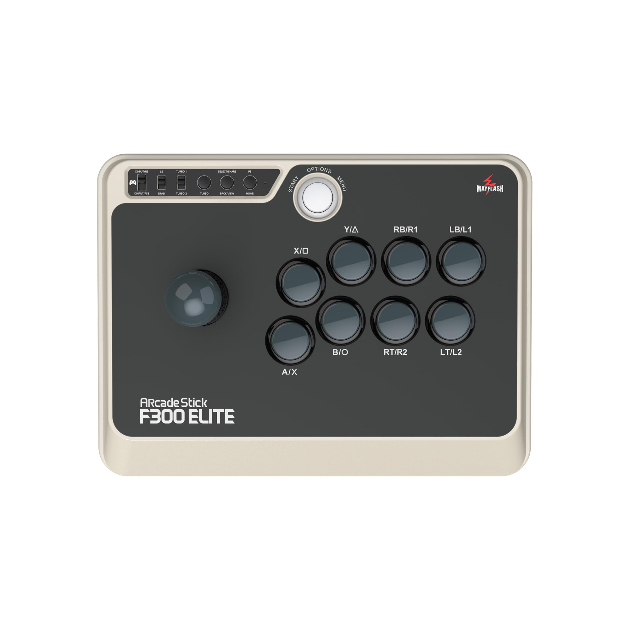 MAYFLASH Arcade Stick F300 Elite con botones Sanwa y joysticks Sanwa para Switch/Switch 2, Xbox Series S/X, Xbox One, PS4, PS3, Windows, macOS, Steam Deck, Android y más