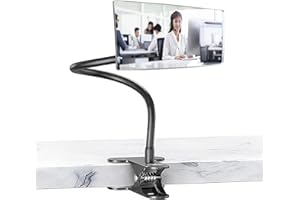 Nanningo Clip-On Security Mirror to See Behind You - 6.7" x 3" Convex Cubicle Mirror for Personal Safety, 360° Adjustable Rear View Monitor for Desk, Office, Warehouse & Workplace Security - 12in