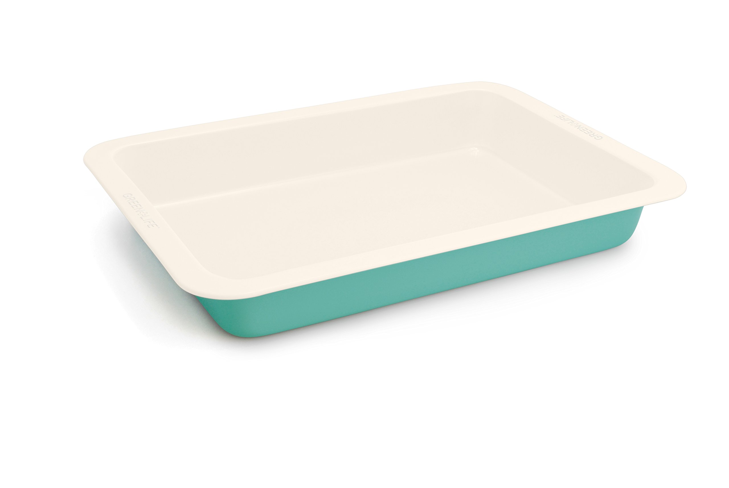 Greenlife 9 Inch X 13 Inch Non-Stick Ceramic Oblong Cake Pan Turquoise 15 612our2rvmL