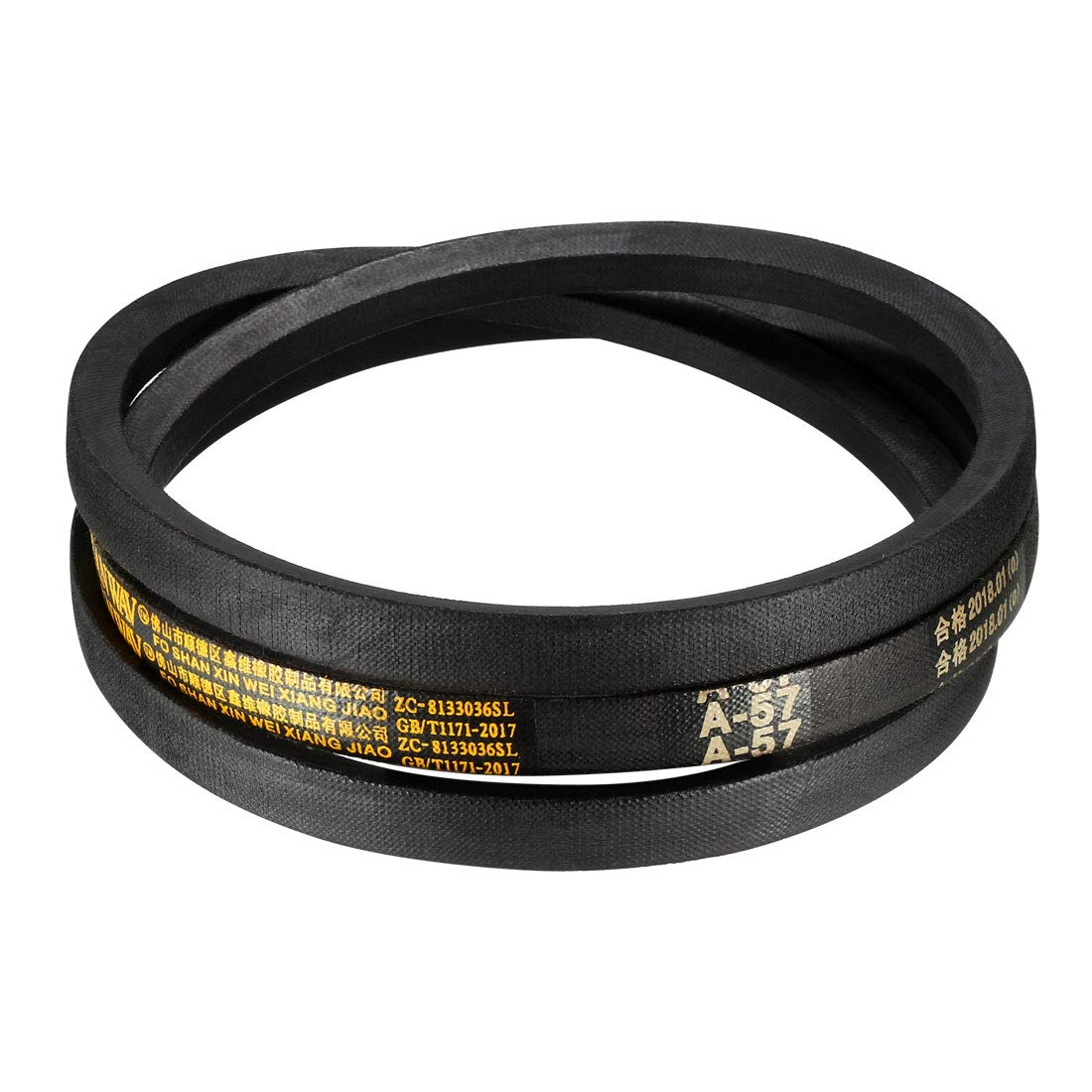Photo 1 of uxcell A57 Drive V-Belts 57" Inner Length 13mm Width 8mm Thick JIS Standard A-Section Rubber Drive Transmission Belt