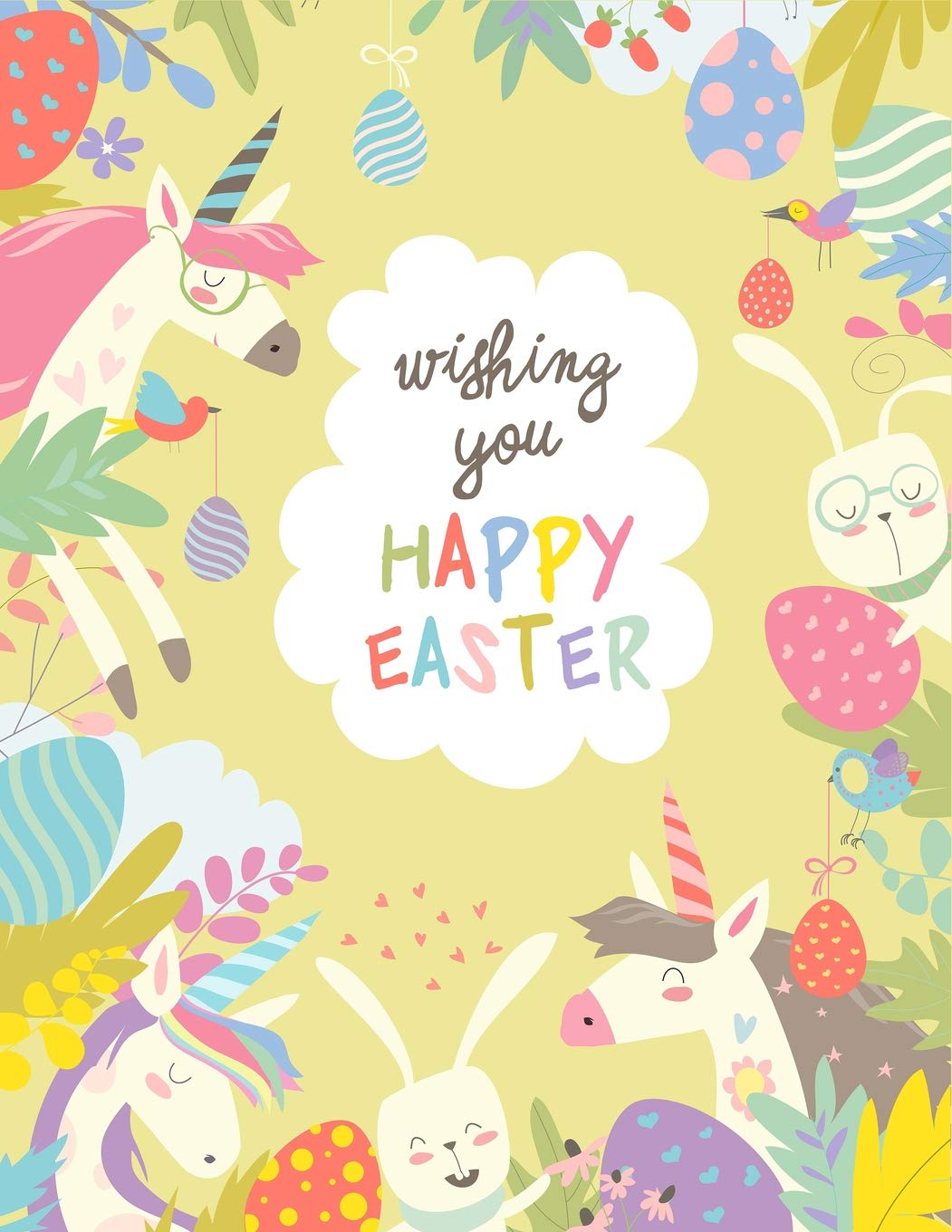 Wishing You A Happy Easter Wishing You Happy Easter: Cute Magic Unicorn Easter Bunny Sketchbook &  Sticker Book Activity Book For Girls & Kids, Young Artists Large Notebook:  Publishing, Ladymberries: 9781796863611: Amazon.com: Books