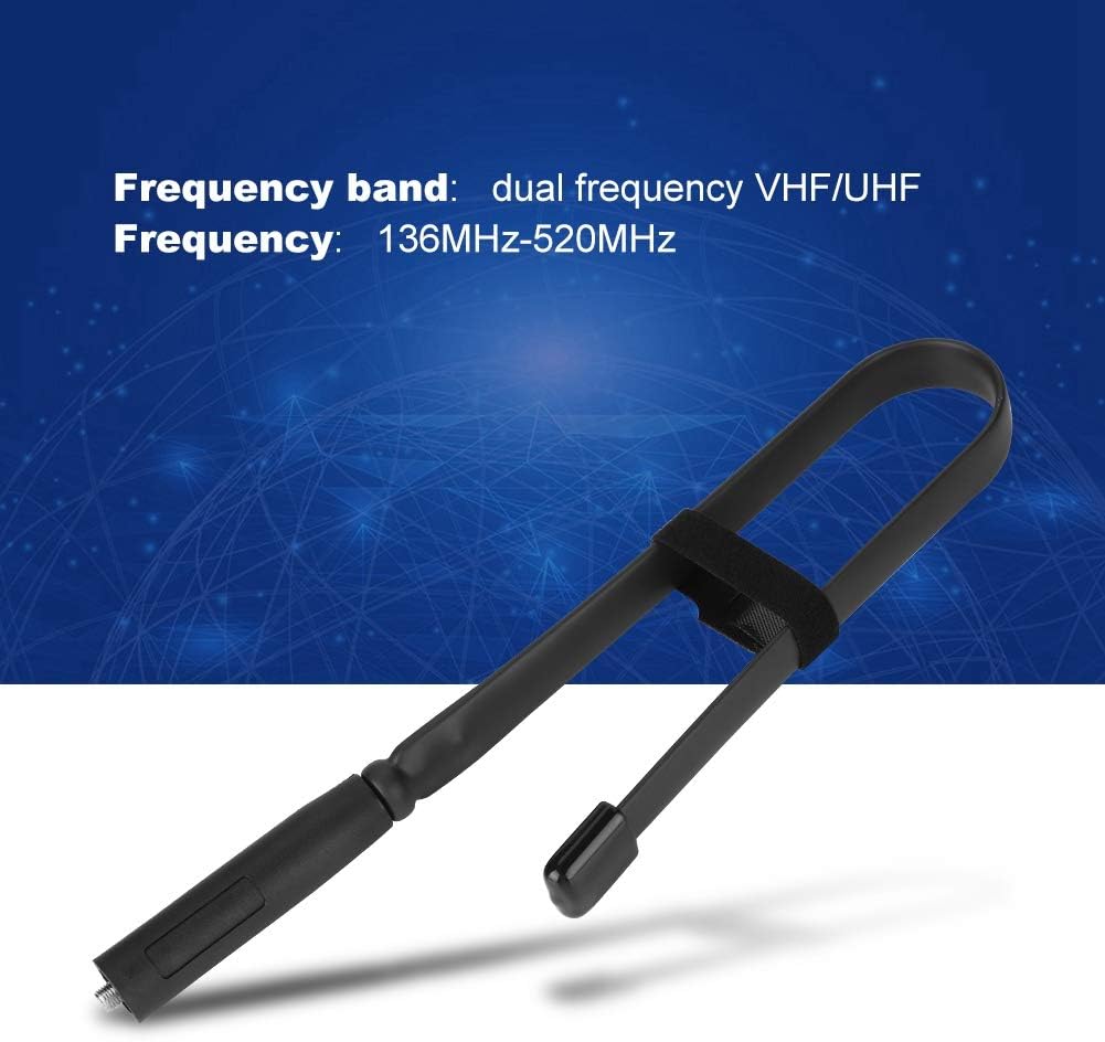ASHATA Foldable Antenna for Walkie Talkie VHF/UHF Dual Band 136-520MHz Flexible SMA Female Antenna - Image 5