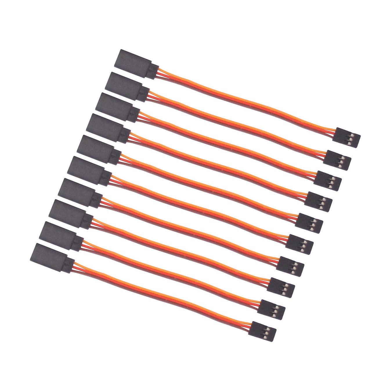 OliRC 10pcs Male to Female 10cm Servo Extension Lead Wire 26awg 30cores Cable for KK MWC Eagle Control Board(C160-10)