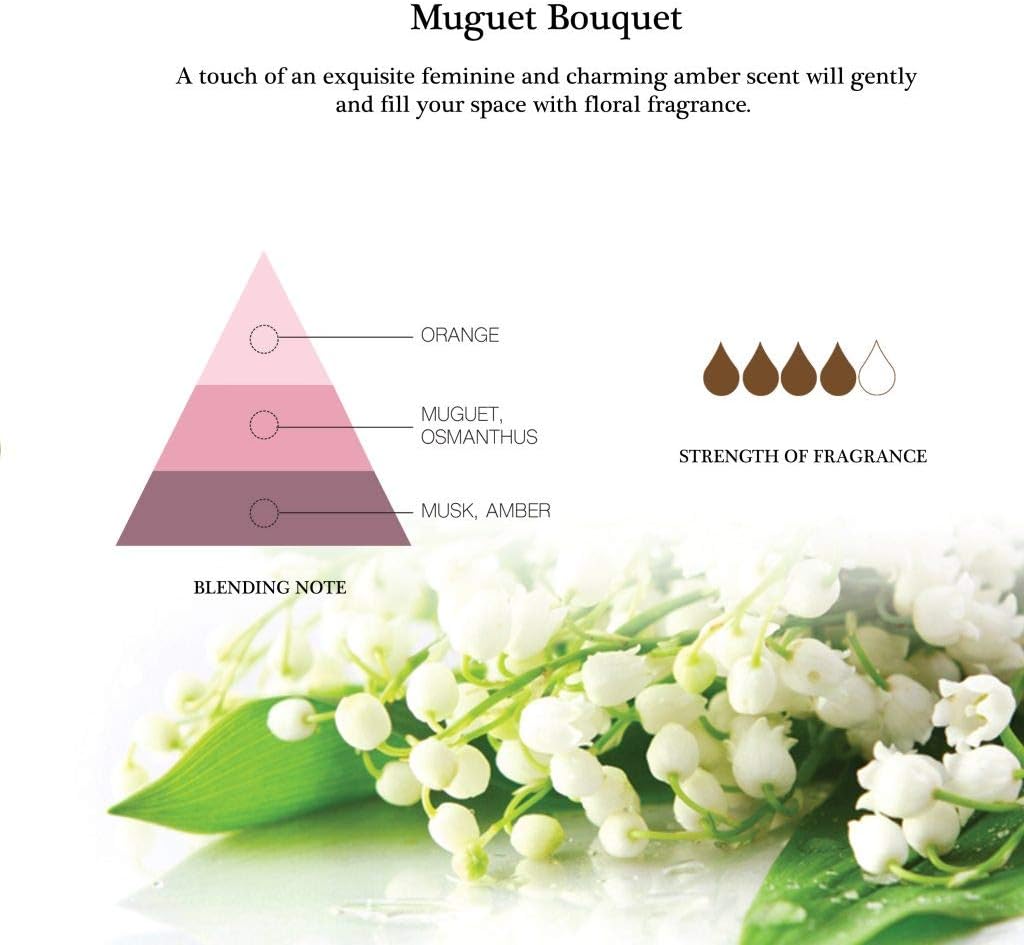 Amazon Com Aronica Mini Flower And Reed Diffuser 1 35oz 40 Ml Muguet Bouquet Home Kitchen