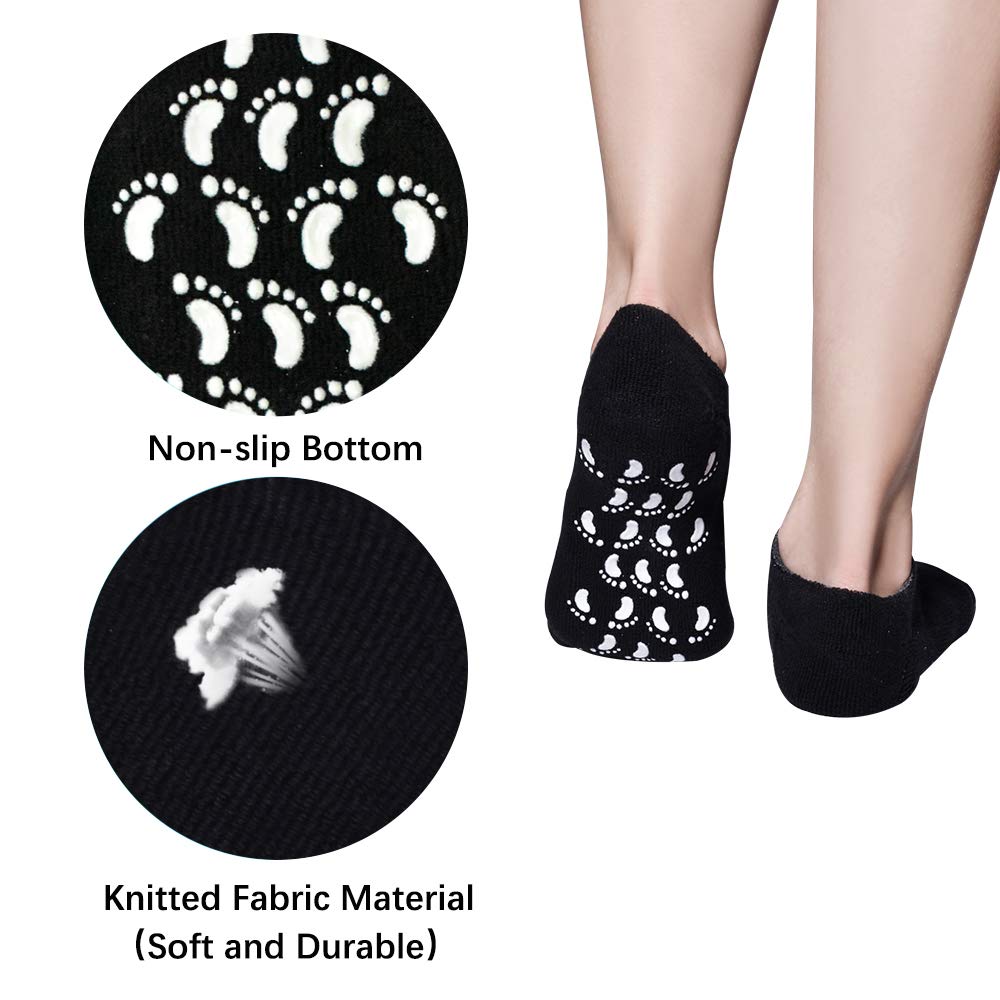 Gel Socks, Moisturizing Socks, Soft Moisturizing Gel Socks, Gel Spa Socks For Repairing and Softening Dry Cracked Feet Skins, Gel Lining Infused with Essential Oils and Vitamins (Black & Gray) … : Beauty