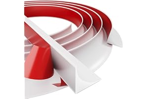 ESUFEIR Flexible Quarter Round Molding Trim - Peel and Stick Silicone Caulk Strip,Shoe Molding for Floor Edge,Wall Corner,Staircase,Cabinet,Baseboard and Window Sill in Bathroom/Kitchen/Living Room,118 Inch