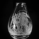 Hand Engraved Bud Vase, Small Glass