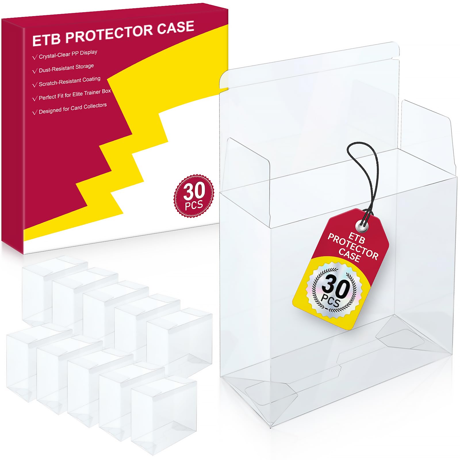 Photo 1 of ?30 Pcs? PKMN ETB Protector Case, Elite Trainer Box Protector, ETB Box Plastic Display Case-Compatible with Elite Trainer Boxes, 0.5mm Thick, Scratch-Resistant Material