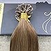 U Tip Real Human Hair Extensions 18 Inch Pre Bonded U Tip Hair Extensions 50strands Utip Hair Extensions Human Hair Light Brown #8 Pre Bonded Human Hair Extensions