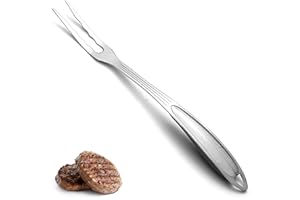 ReaNea Meat Fork, Heavy Duty Stainless Steel Carving Cooking Fork, Grill Serving Fork for Slicing & Serving Roasts, Turkey, B