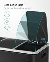 SONGMICS Kitchen Bin 3 x 18 L Recycling Bin with Soft-Close Lids Black LTB54BK view 5
