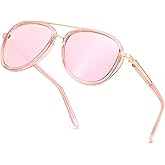 FEISEDY Retro Polarized Aviator Sunglasses for Women Men Vintage Square Sunglass With Classic Style B0259